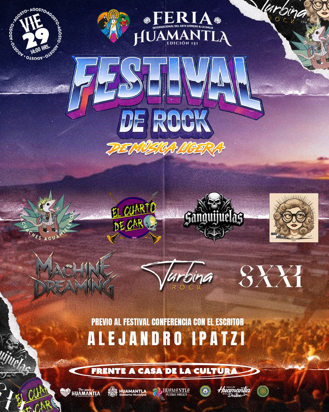 El Festival de Rock 'De Música Ligera' llega a la Feria Internacional del Arte Efímero y la Dalia 2025